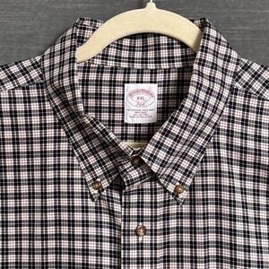 Brooks Brothers Shirt XXL Tan Plaid Button Down Original Polo Non Iron Cotton